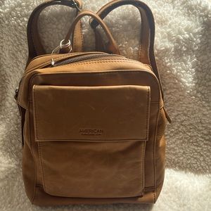 American leather company natural leather café latte smooth. Celina backpack.
